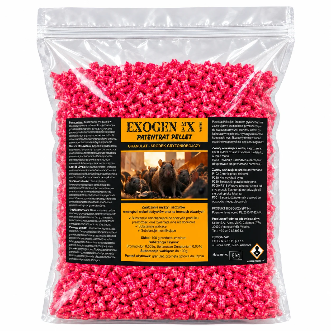 EXOGEN MAX® Patenrat Pellet 5 kg – granulat na myszy i szczury