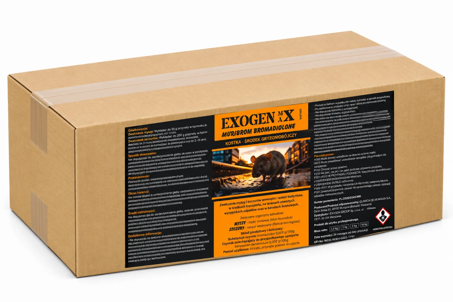 EXOGEN MAX® Muribrom Bromadiolone 10 kg – kostka na myszy i szczury