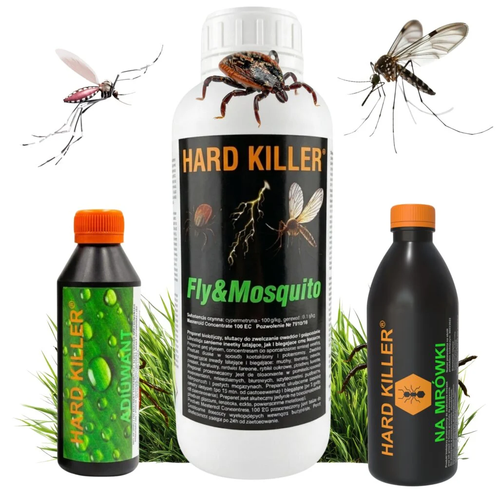 Zestaw HARD KILLER®: Fly&Mosquito 1 l, utrwalacz oprysku 250 ml i Na Mrówki 200 ml